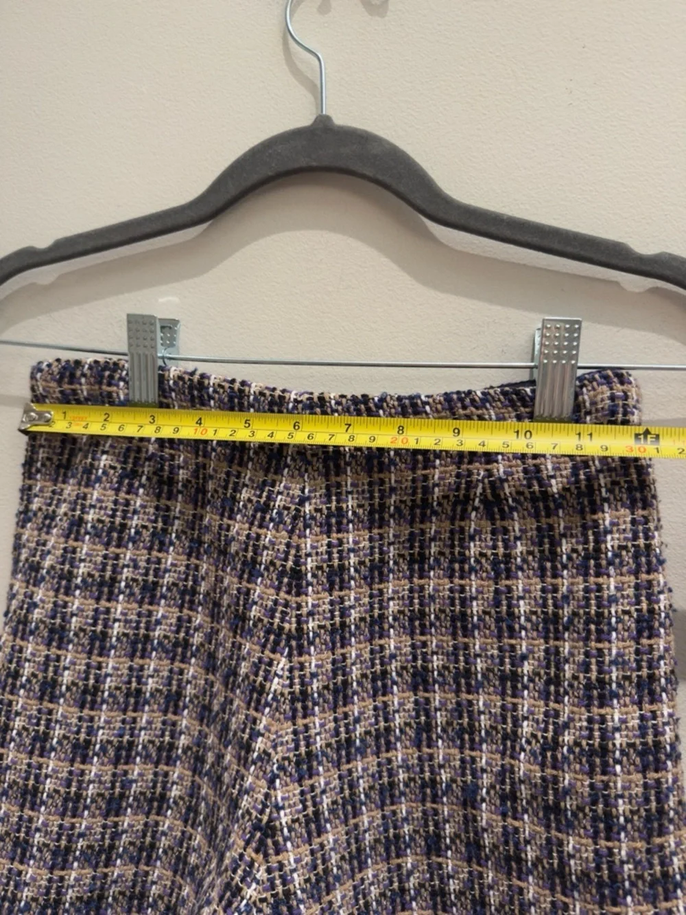 NWT- New Zara Girls Brown Purple Tweed Skort  Shorts Fringed Size 11-12